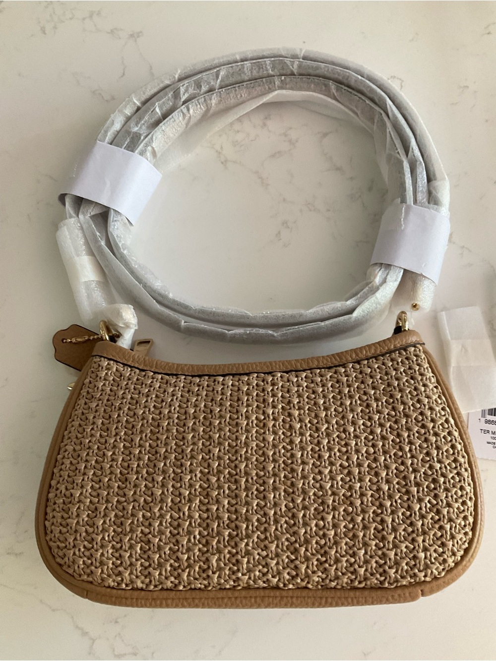 COACH Teri Mini Straw Shoulder Bag NWT - Picture 6 of 6
